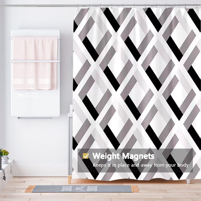 LLSCL Fabric Shower Curtain Liner with Magnets, Waterproof Hotel Quality, 72 x 72 Machine Washable - Image 4
